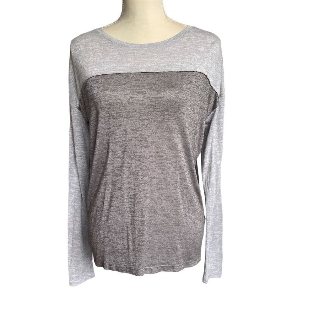 Vince Women's Gray Long Sleeve Blouse Size S Lightweight Casual Top